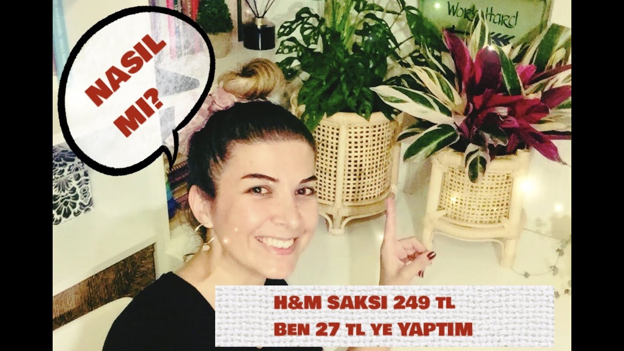 DIY RATTAN SAKSI - H&M saksıyı 27tl ye yaptım 249tl  Mağzada 🙋‍♀️😁🌿👌