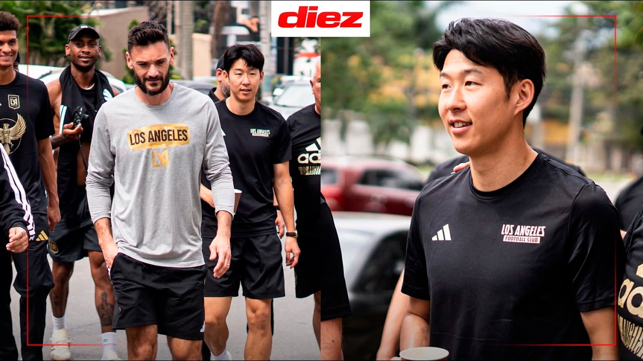 Son, Lloris y el resto de LAFC caminan por las calles de San Pedro Sula en Honduras tomando café