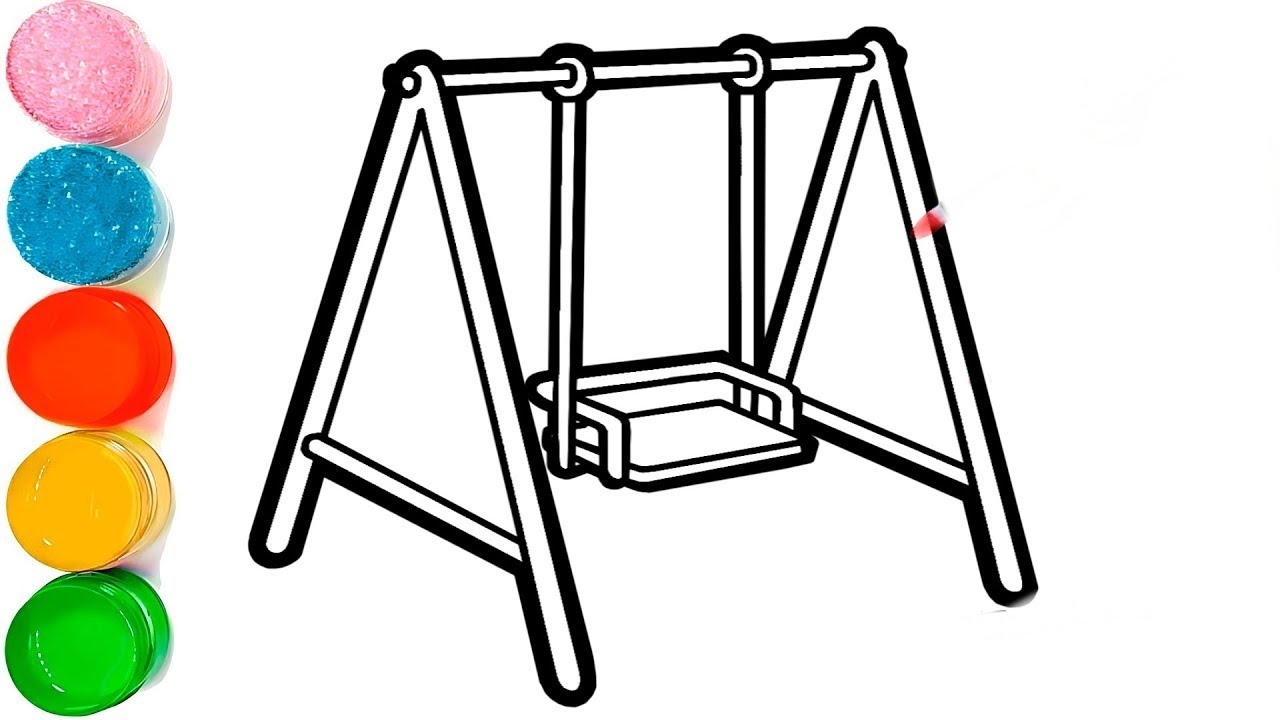 How To Draw a Playground Swing Cradle Drawing | Swing Cradle Drawing for Kids | Swing Cradle