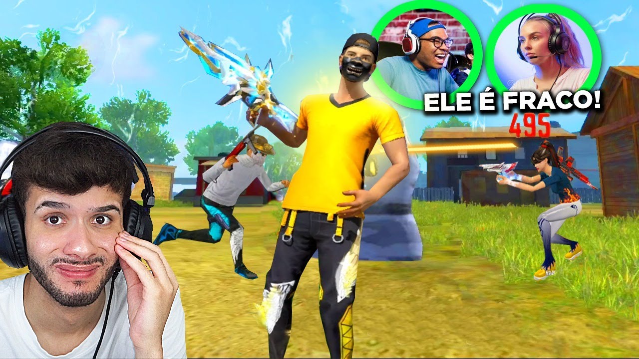 1 PRO PLAYER DA ANGELICAL AMARELA vs 1 CASAL DESUMILDE NO FREE FIRE!!