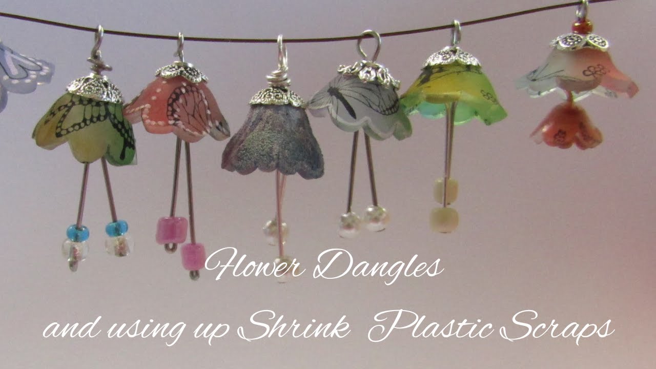 Flower Dangles and Using up Shrink Plastic Scraps