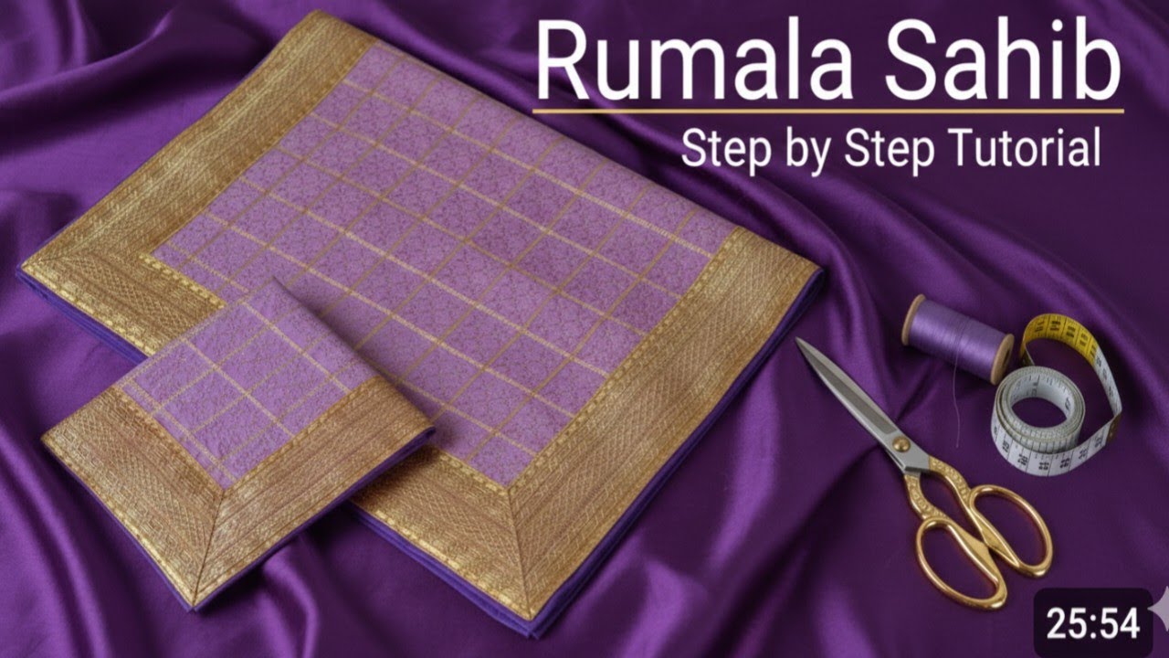 2 मीटर वाला रुमला साहिब कैसे बनाएं? Rumala Sahib Cutting ✂️ and Stitching Full Tutorial//