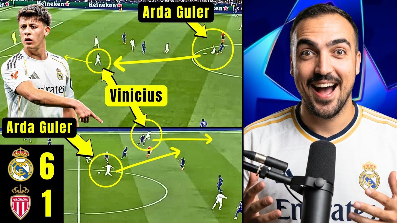 Arda Güler Monaco Maçında Yıldızlaştı 🌟 | Real Madrid 6-1 Monaco | Şampiyonlar Ligi