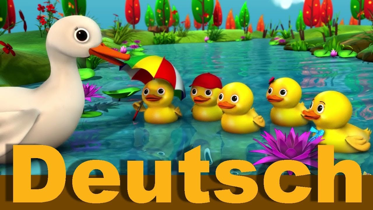 Fünf kleine Enten -Tierlieder - Deutsches Kinderlied -  Kinderlieder zum Mitsingen und Bewegen