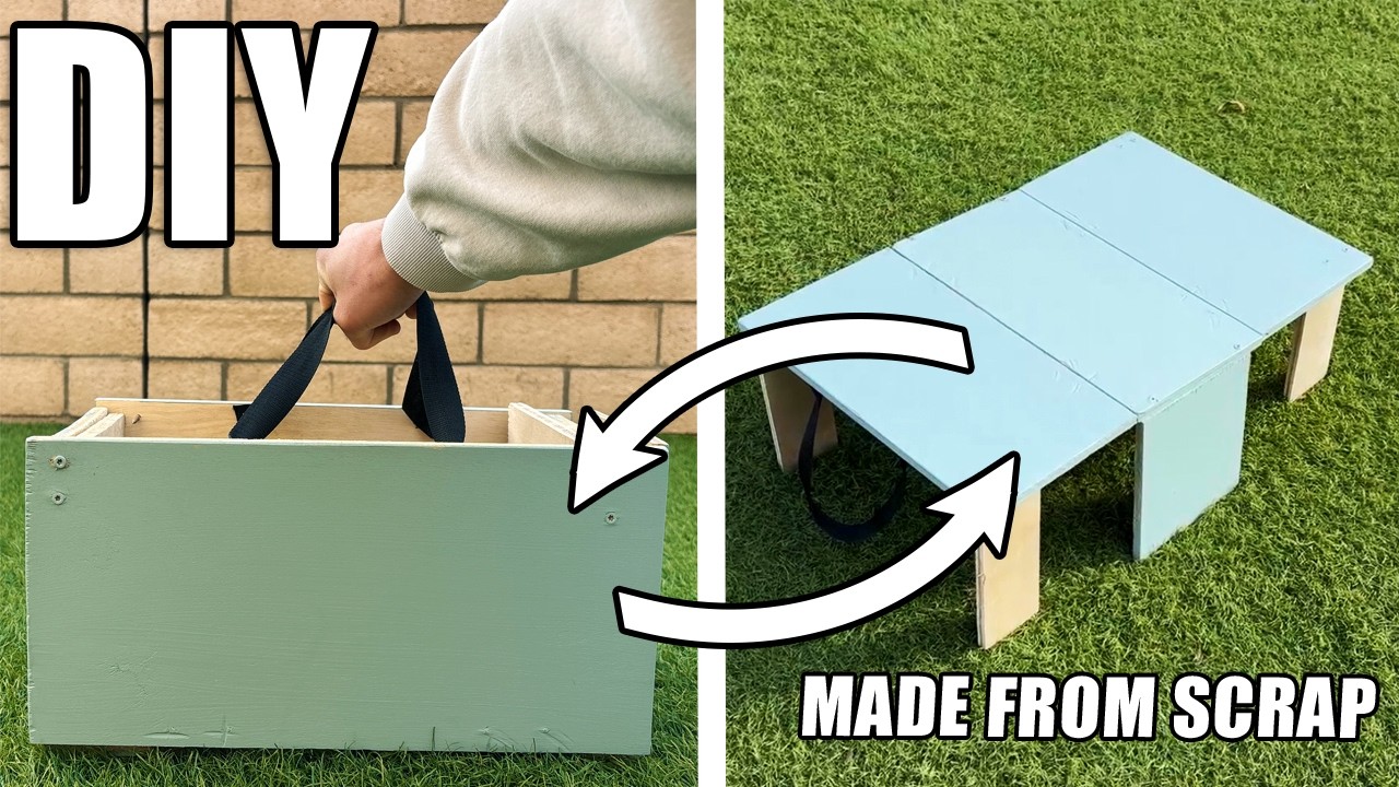 I Built A Box That Folds Into A Table... (scrap wood idea)
