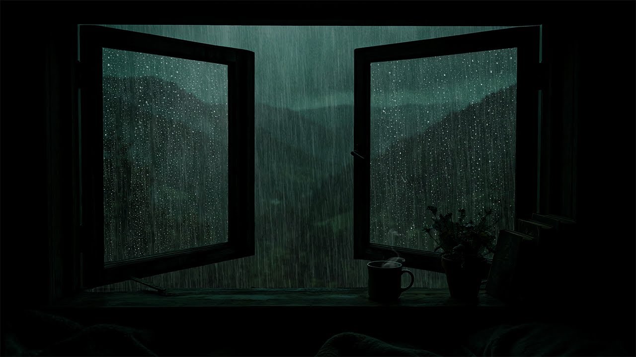 Rainy Midnight Outside the Bedroom Window | Slow, Calming Night Sounds