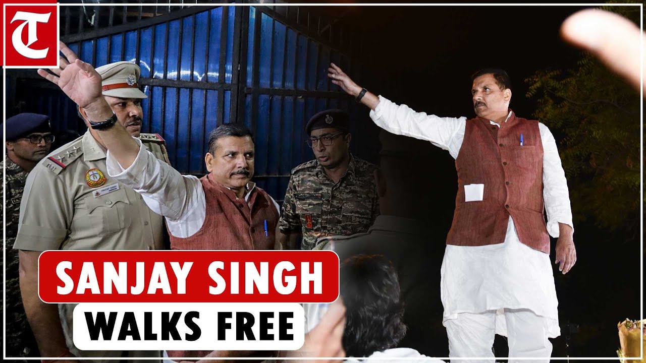 ‘Jail ke taale tutenge’: AAP MP Sanjay Singh walks out of Tihar jail after nearly 6 months