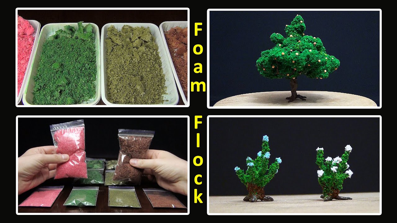 DIY Foam Flock for making Realistic Trees, Flowers, Grass | How to make foam flock for dioramas