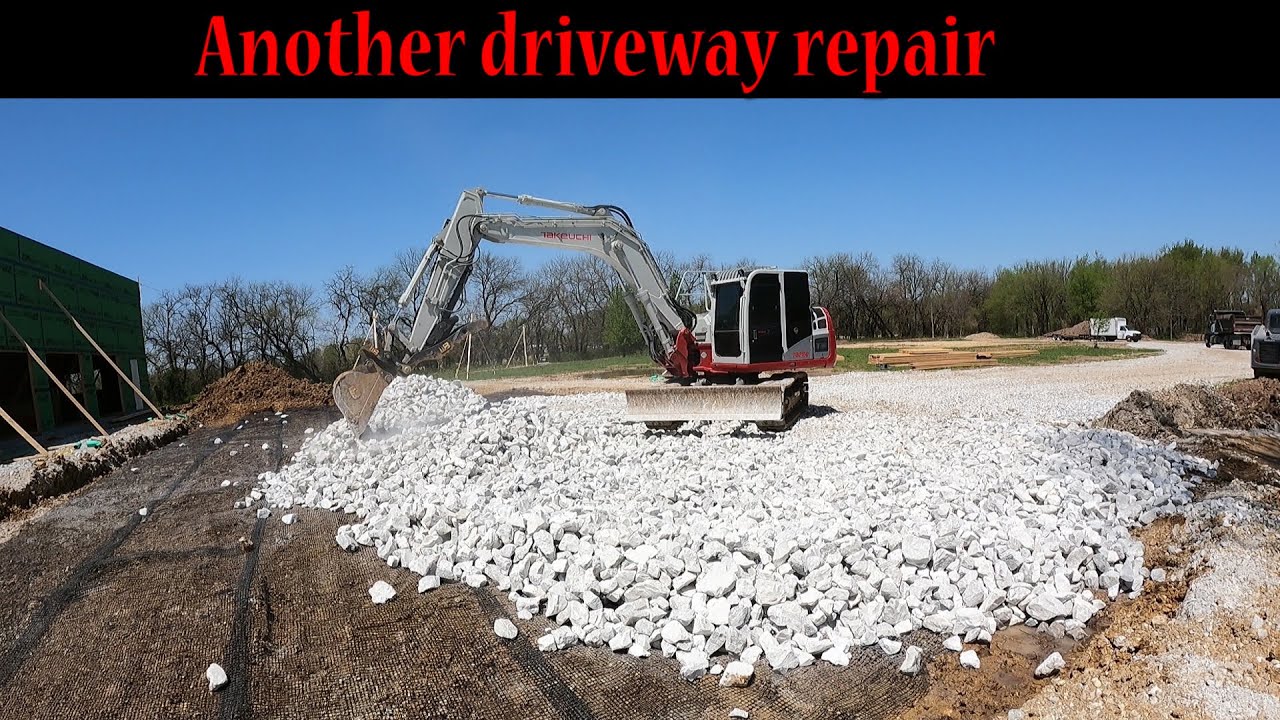 Repairing A Soft Driveway With Geogrid And Rip Rap