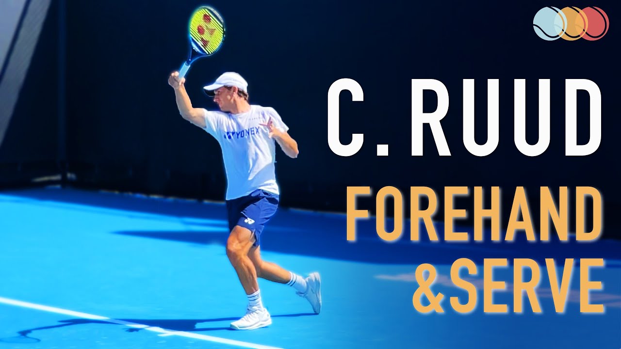 Casper Ruud - Forehand & Serve in Slow Motion (2021)