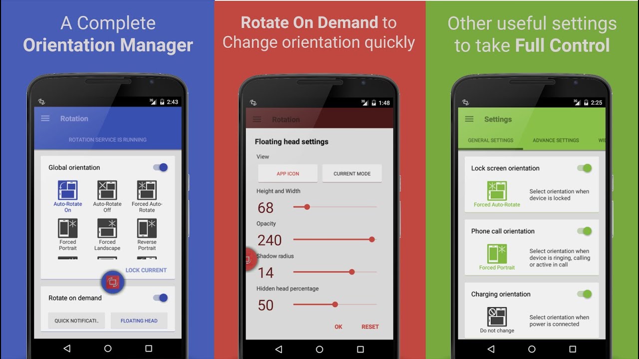 Rotation - Orientation Manager With Material Design For Android