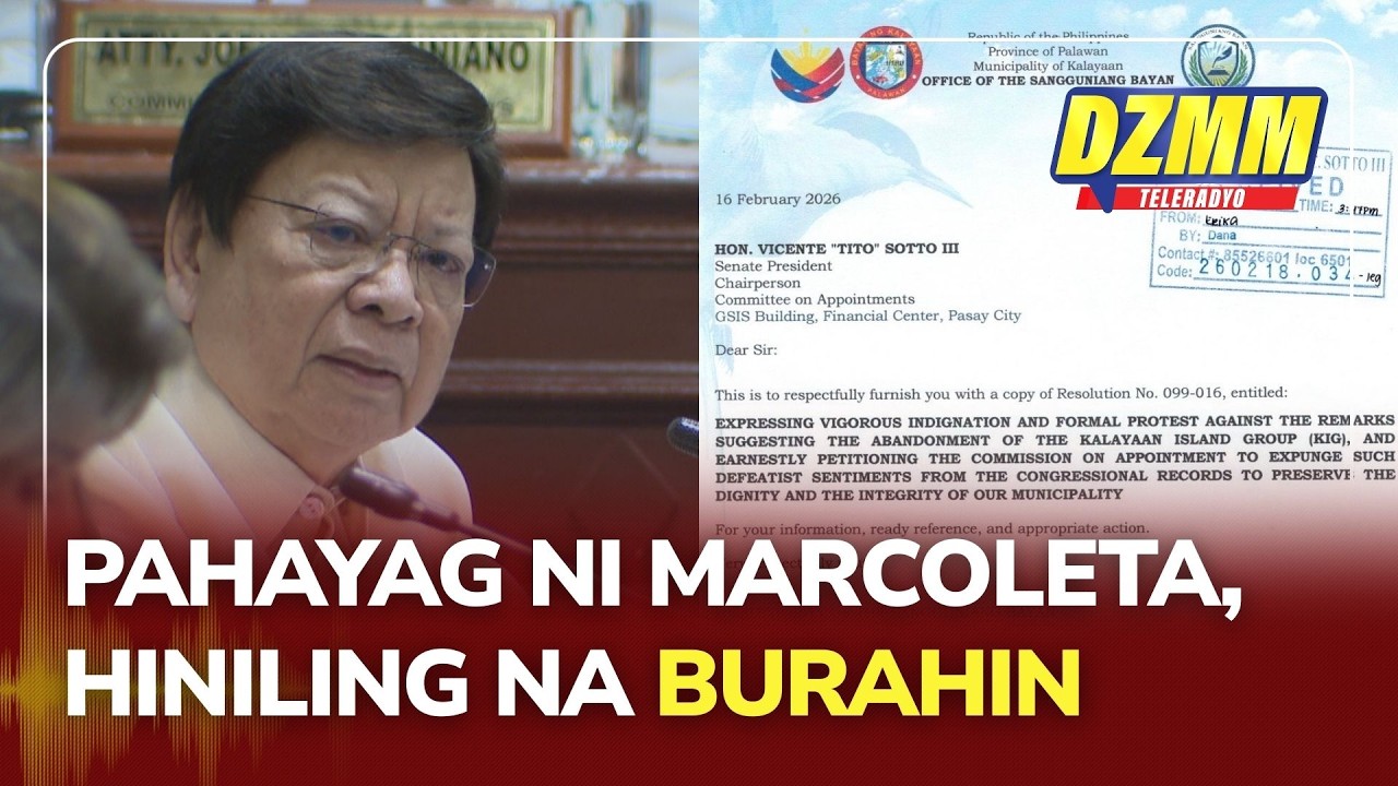 Kalayaan, Palawan LGU seeks to delete Marcoleta's remark on KIG | (19 February 2026)
