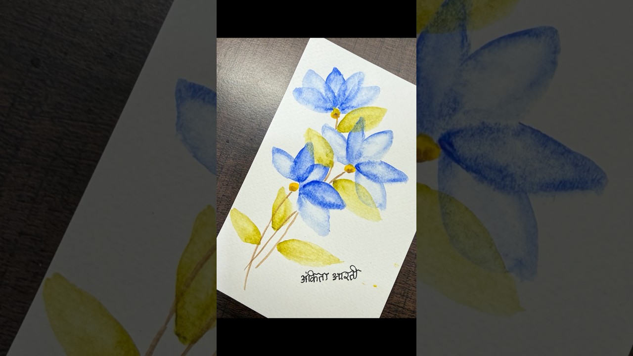 Easy Transparent Layered Flower Using watercolor 