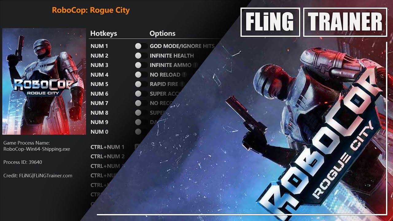 RoboCop Rogue City Trainer FLiNG - FLiNGTRAiNER