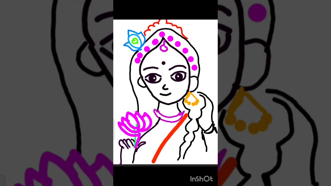                  Easy. Radharani drawing step by step for beginners on mobile phone 
