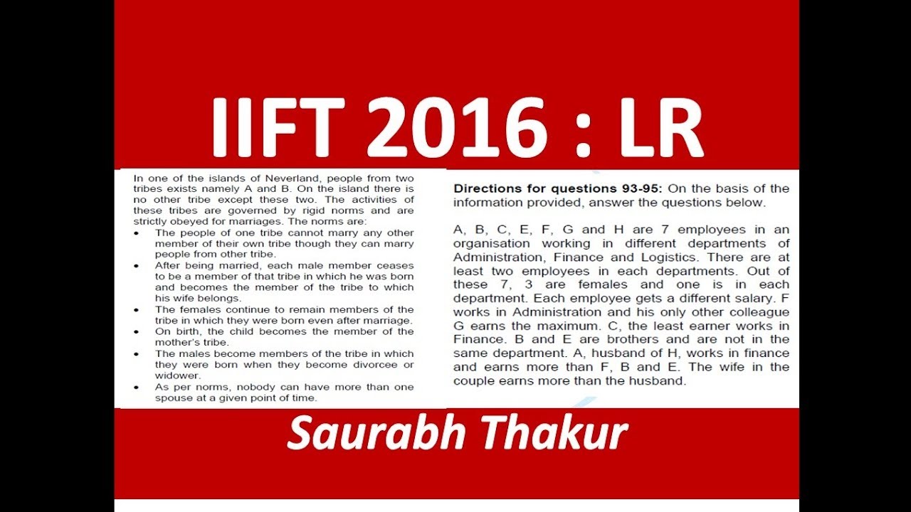IIFT 2016 LR # 02 #MBA_Trainer #Concept_Builder #IIFT2016 # IIFT_LR