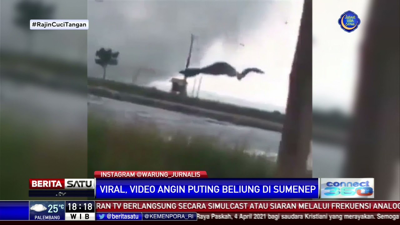 Viral Dahsyatnya Terjangan Puting Beliung di Sumenep