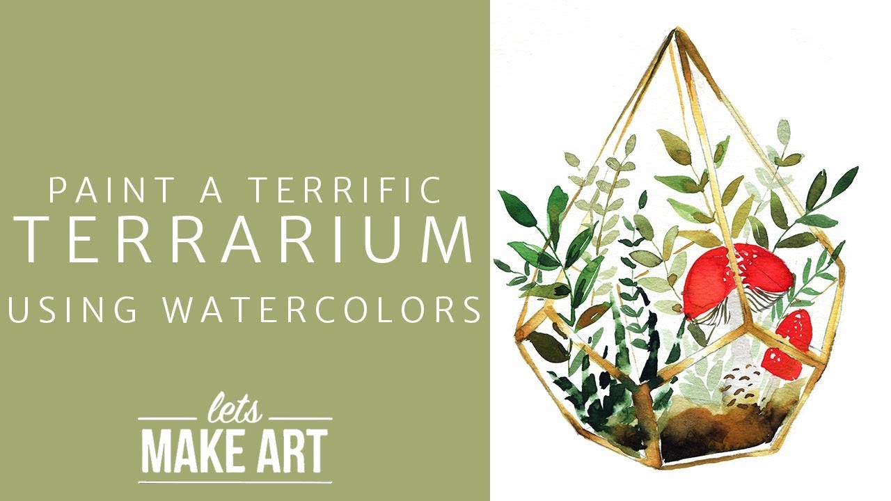 Paint a Fun & Easy Terrarium with Watercolors!