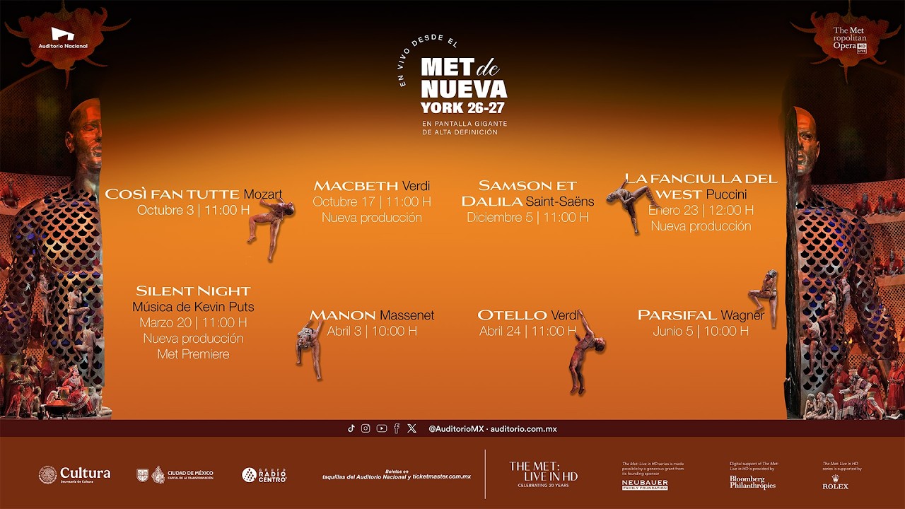 Transmisiones en vivo desde el Met de Nueva York. Temporada 2026-2027