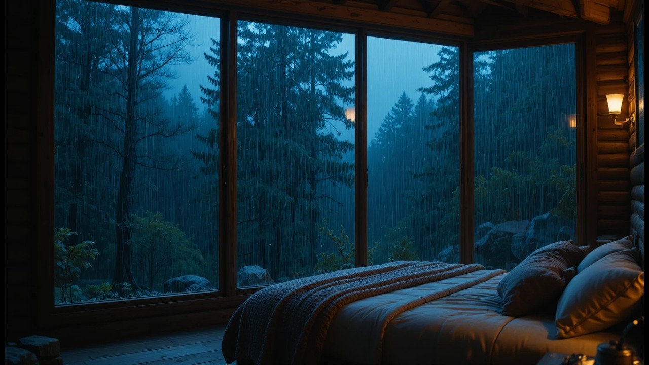 Heavy Rain on Window at Night | Deep Sleep Rain Sounds & White Noise
