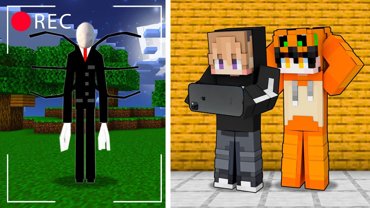 KITA MELIHAT PENAMPAKAN SLENDERMAN DI CAMERA TERSEMBUNYI DI MINECRAFT!!