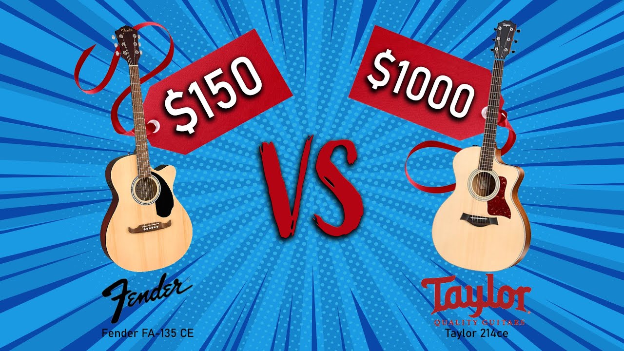 No Talking! $150 Fender FA-135 CE VS. $1000 Taylor 214 CE