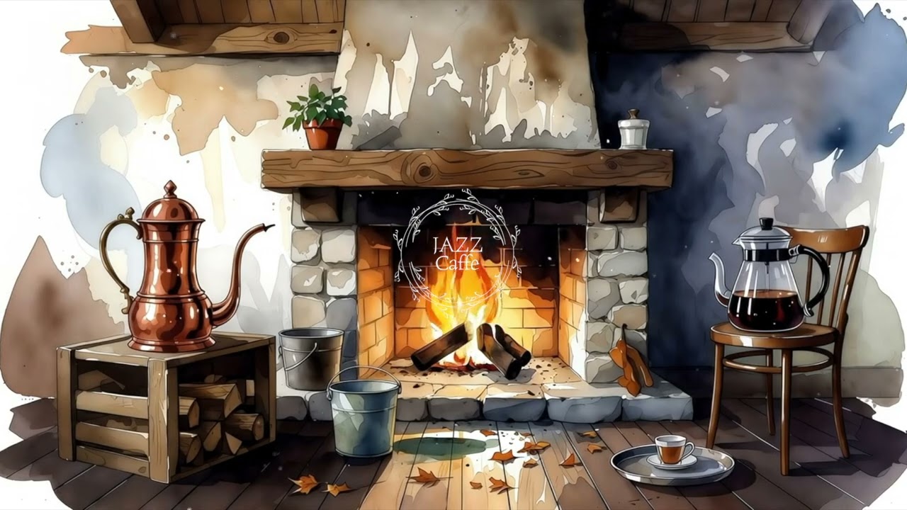 Warm Campfire & Smooth Jazz  Flames Dancing, Heart at Rest