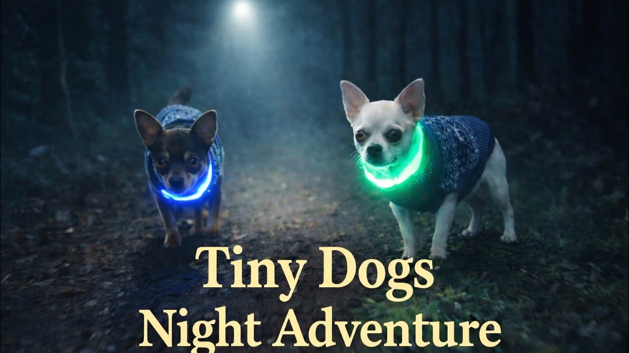 Tiny Dogs Night Adventure 🌙 Walking Chihuahuas in the Dark
