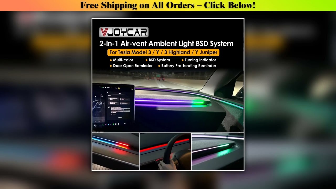 New Y Juniper Model 3 Highland Smart Air Vent Ambient Light System Blind Spot Monitoring BSD