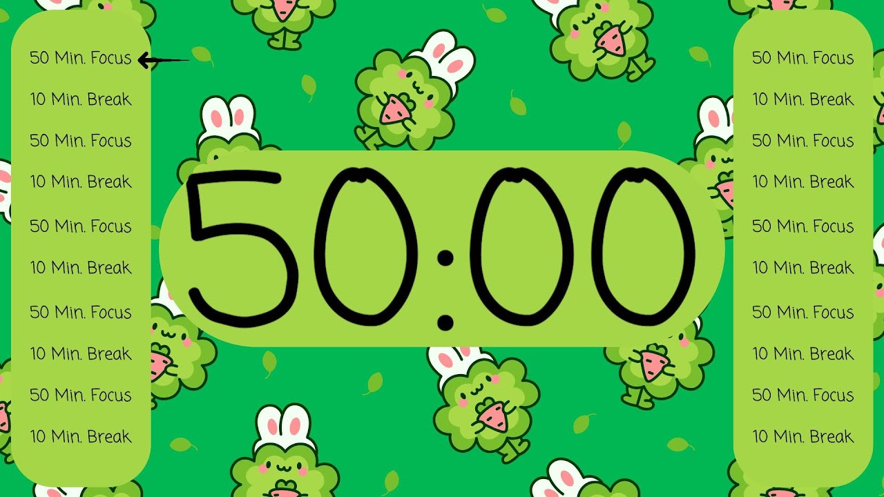 ⏳ 10-hour 50/10 Pomodoro Timer – Silent & Distraction-Free 🕒 | No Beeps, Just Focus