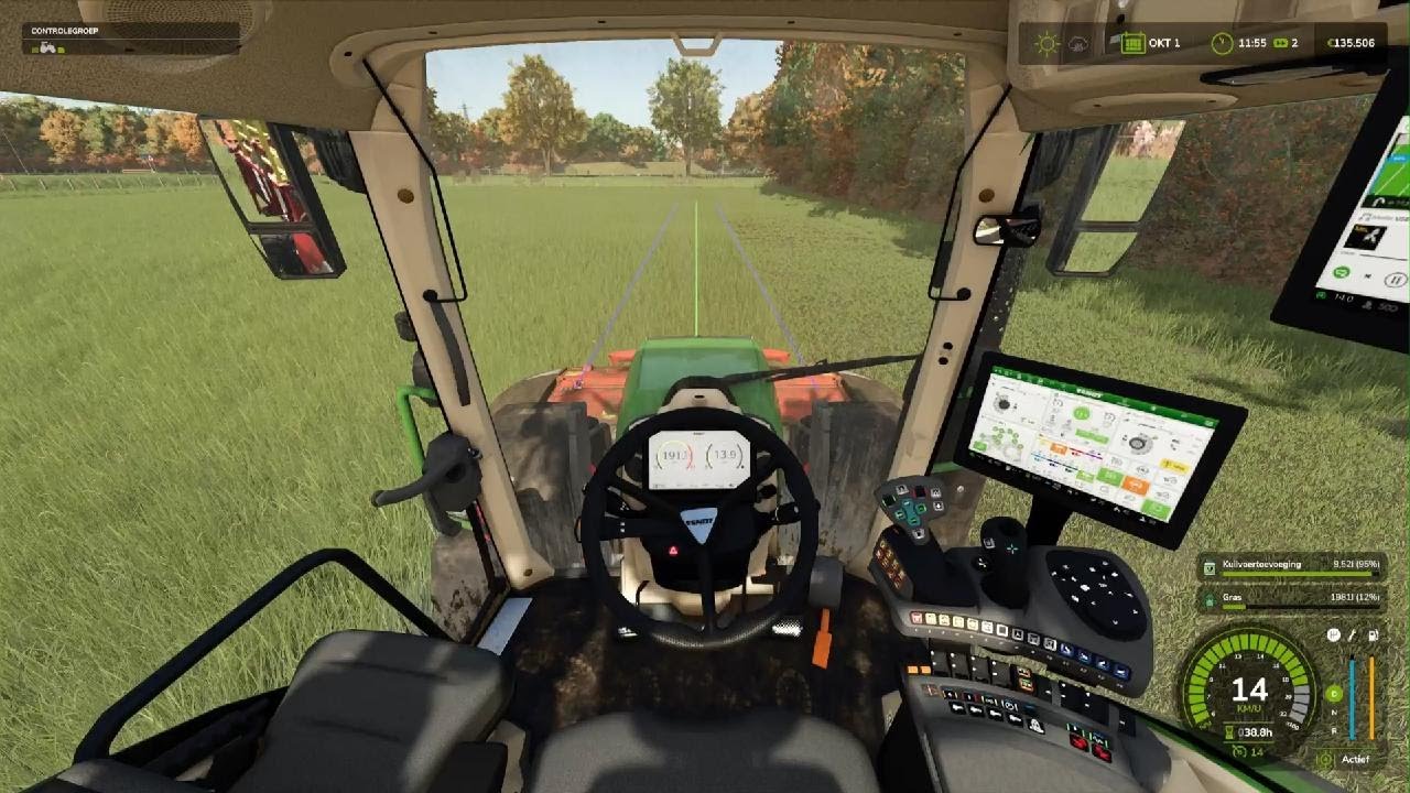 De koeien krijgen vers gras