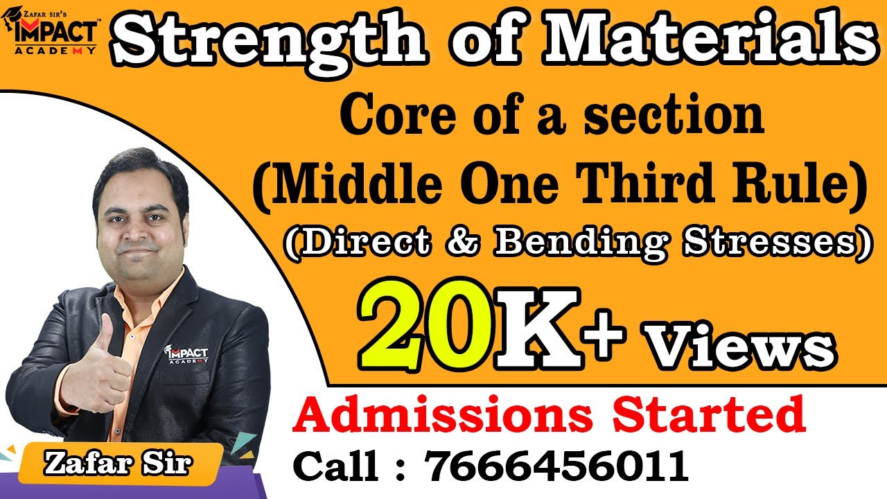 Core of a section (Middle One Third Rule) | Direct & Bending Stresses | Strength of Materials | GATE