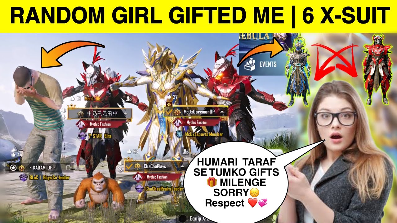 Random Girl Gifted Me😍 #6 GOLDEN X-SUIT🥰 She Got Shocked After Seeing  | BIG YOUTUBER NOOB PRANK