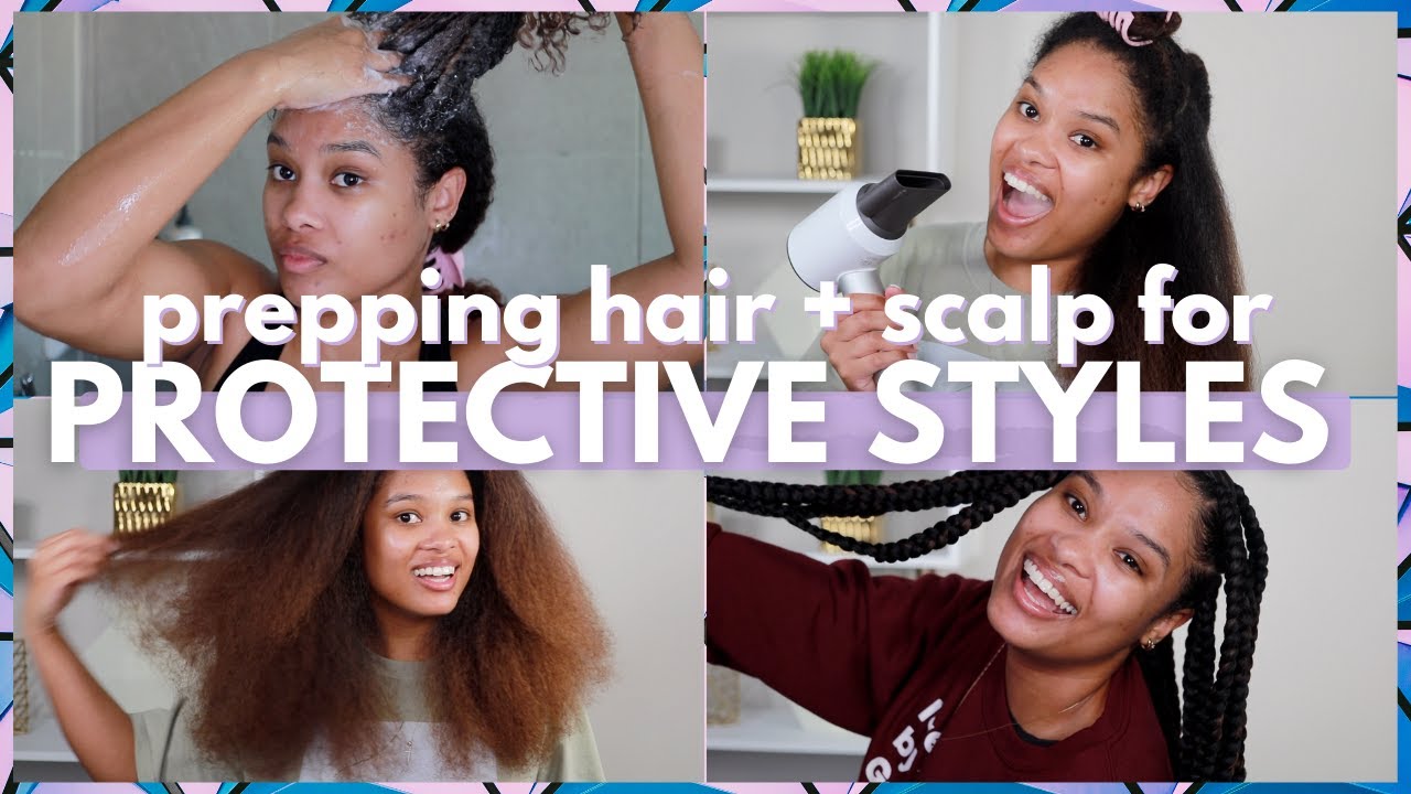 prepping my hair and scalp for knotless braids + blow drying my hair for the first time!!
