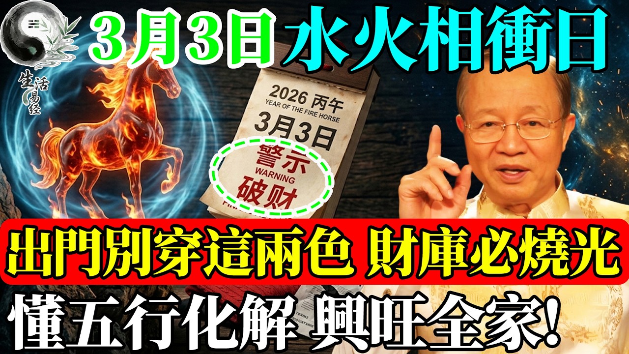 【天機警告】2026年3月3日出門嚴禁這「兩種顏色」穿上身！穿錯了，財神爺直接繞路走！（內附化解救命錦囊）#曾仕強 #易經智慧 #易經 #正能量 #風水 #國學 #國學智慧 #人生感悟 #因果 #