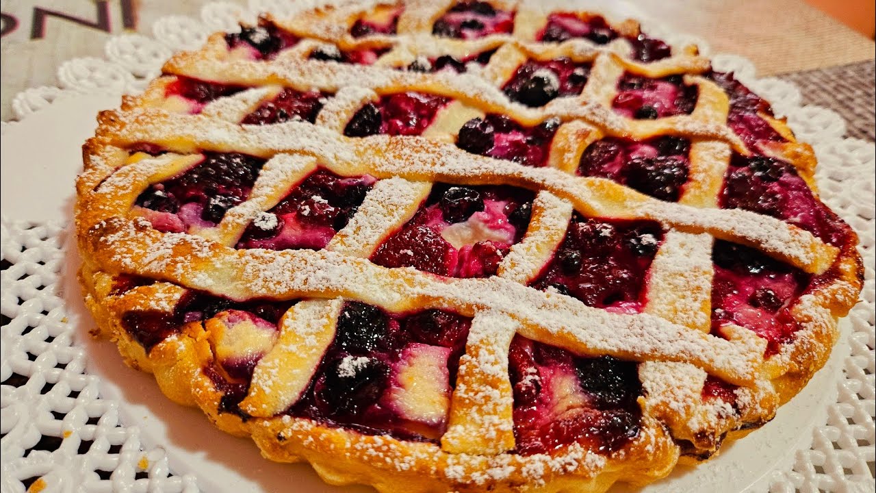 CROSTATA  RICOTTA E FRUTTI DI BOSCO  VELOCE CON PASTA FROLLA GIÀ PRONTA COTTA IN FRIGGITRICE AD ARIA