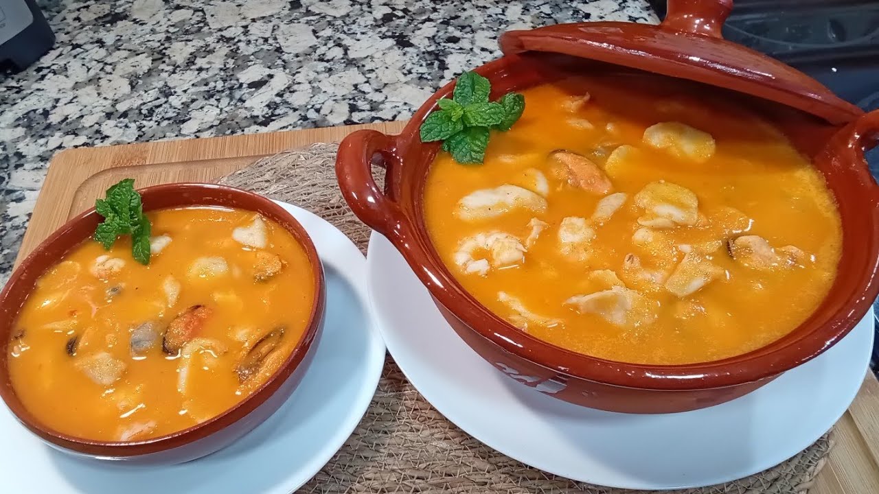 SOPA DE PESCADO Y MARISCO , receta sencilla con un sabor espectacular!!