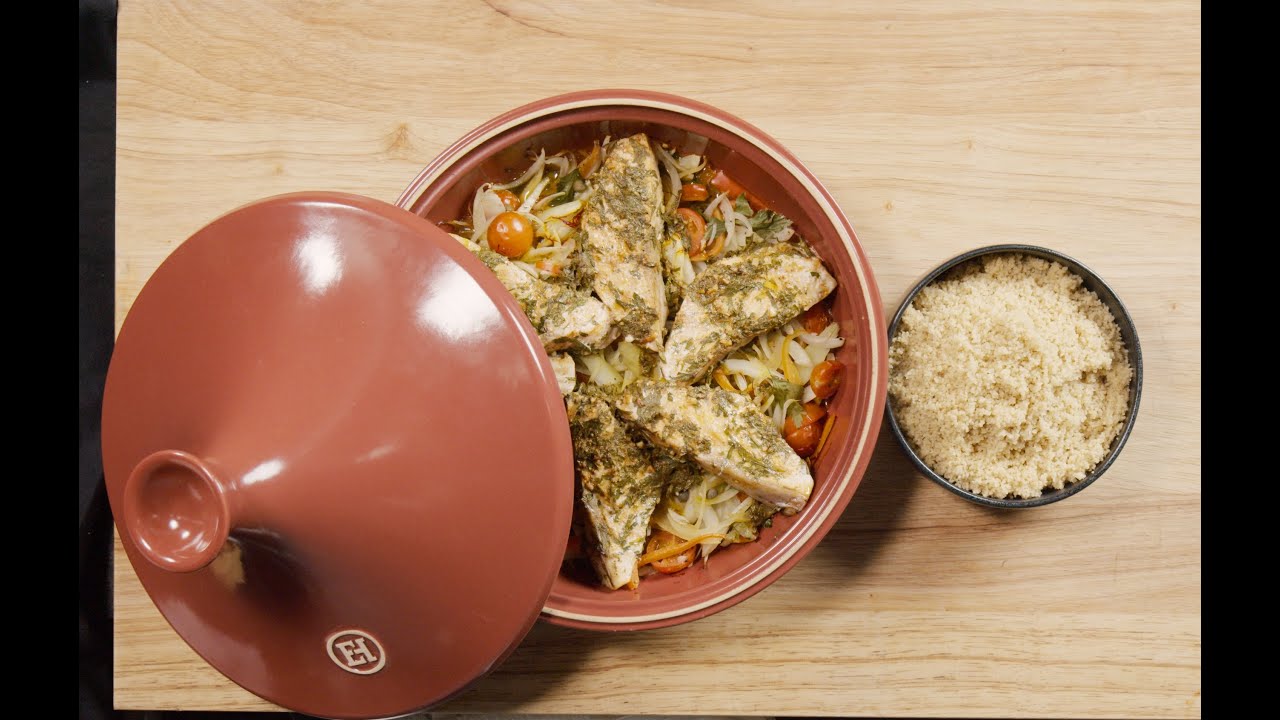 Moroccan Salmon Tagine with Preserved Lemons and Capers