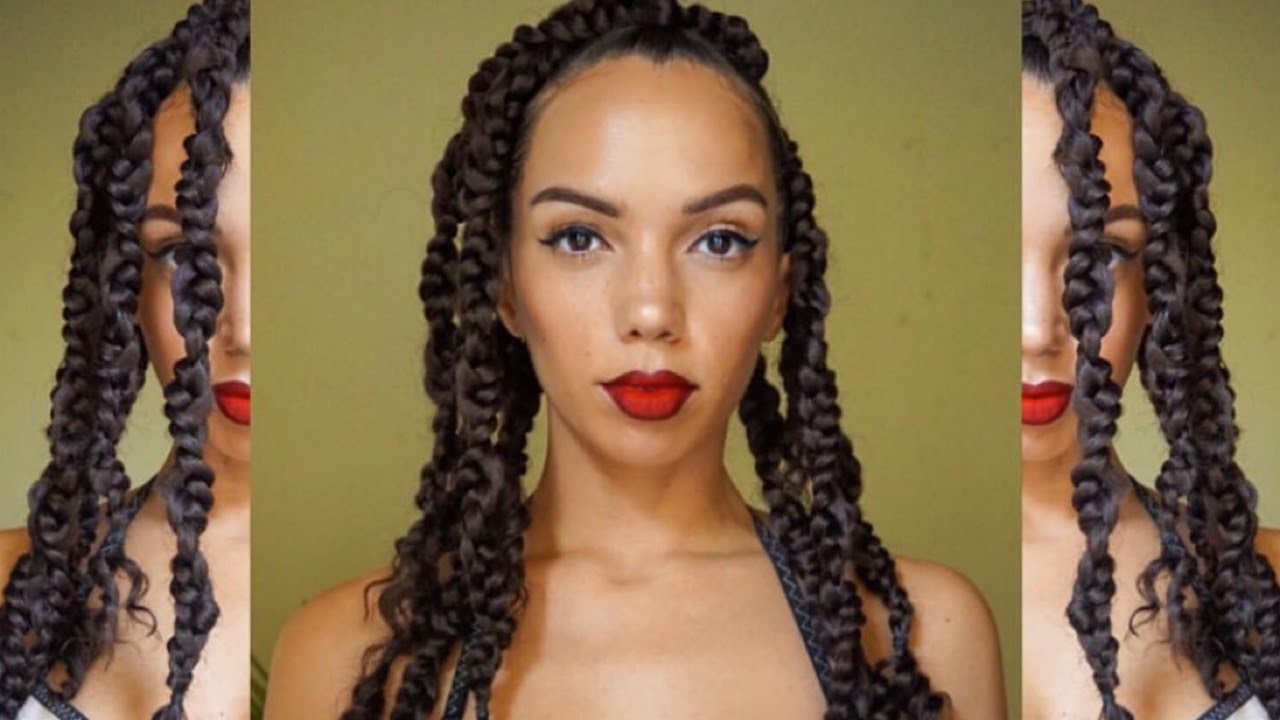 BRAIDED HAIRSTYLE + BOLD LIP ( GET READY WITH ME )