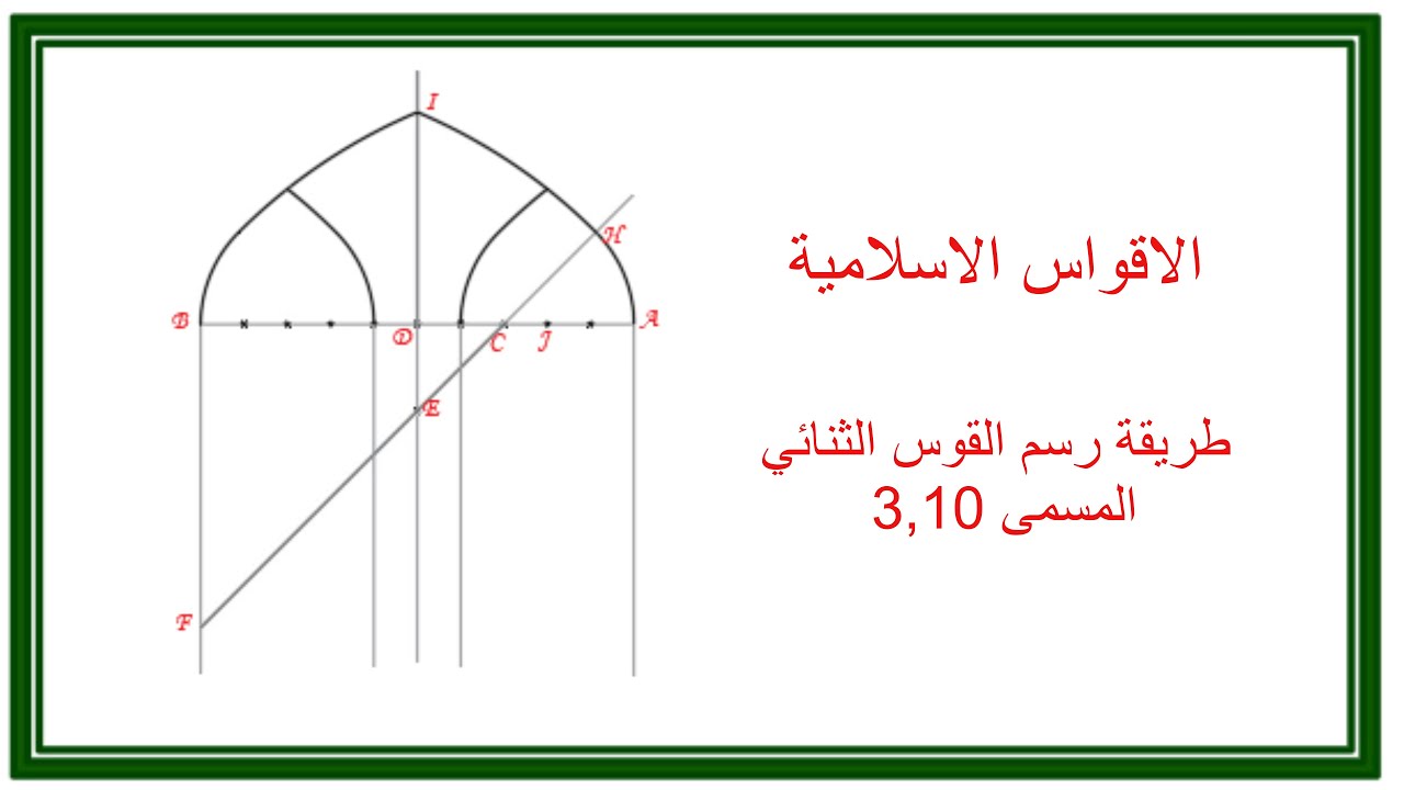طريقة رسم القوس الثنائي المسمى 3,10 ببرنامج اوتوكاد