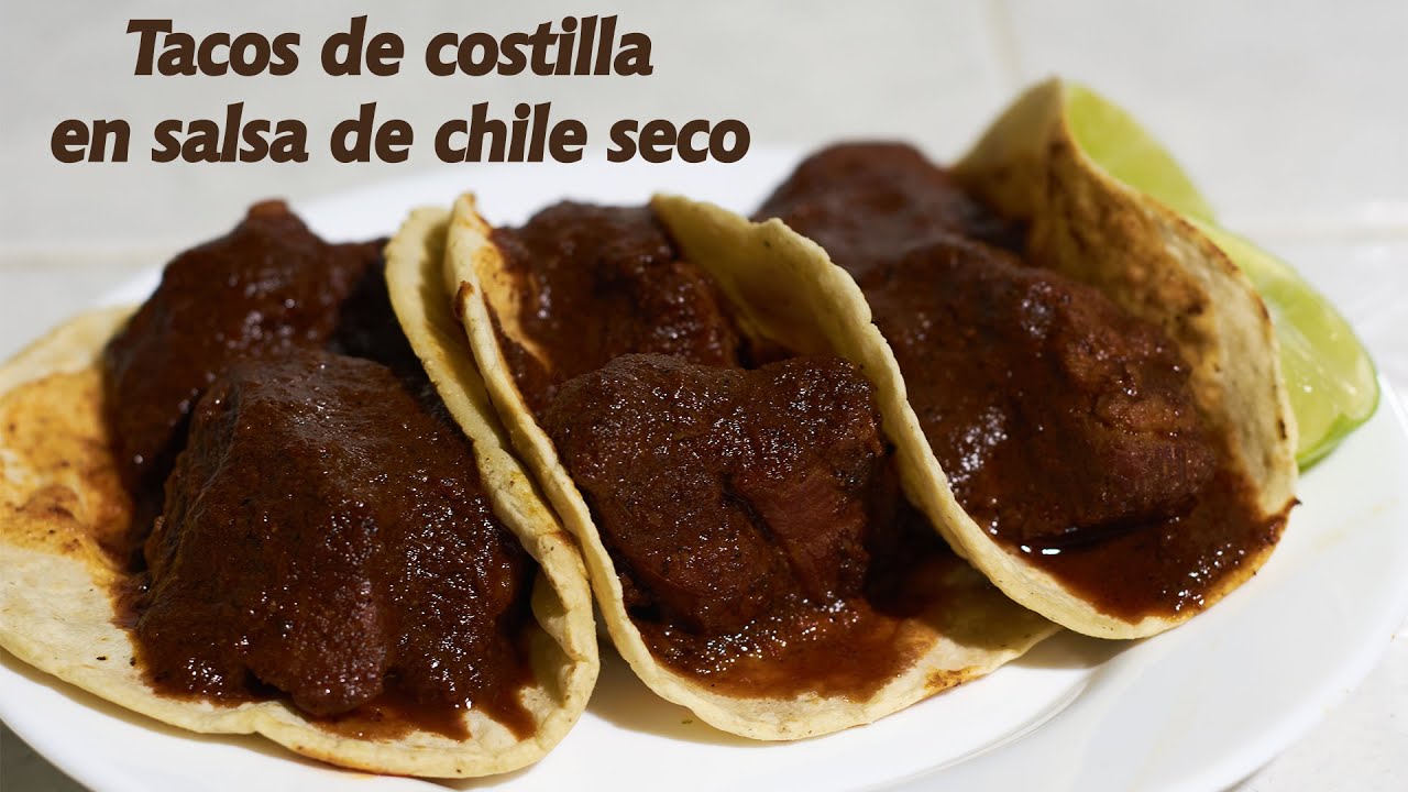 Como hacer tacos de costilla en salsa de chile seco sencillo y rápido / La Pale Cocina