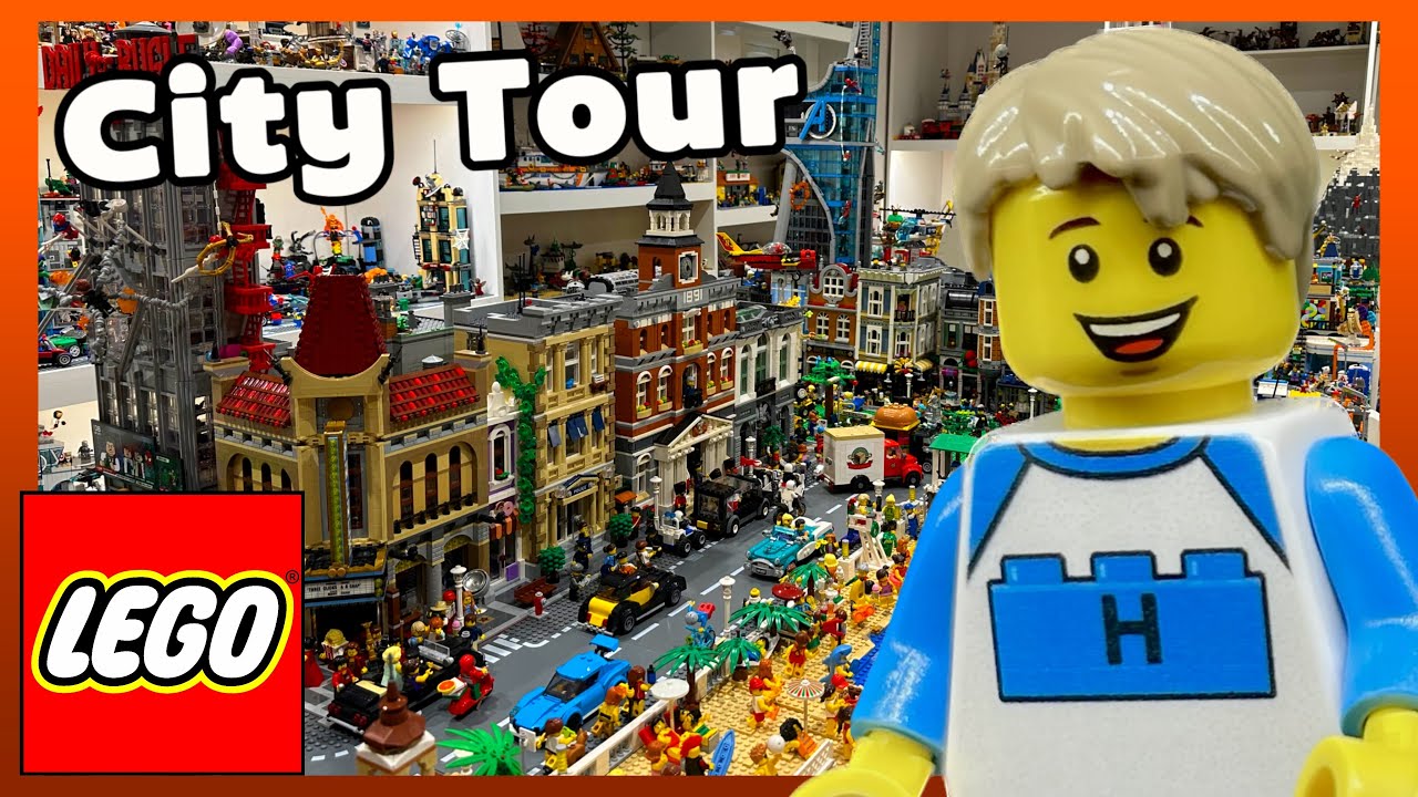Полный тур по городу Lego City — издание 2024 года — модульные модели + самодельные модели