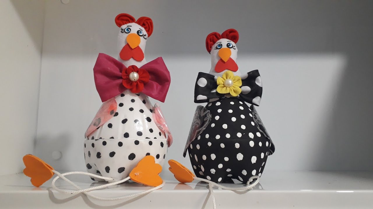 GALINHA🐔DECORATIVA PARA COZINHA DE GARRAFA PET / DO LIXO AO LUXO!