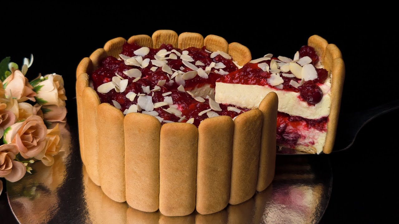 Простой и вкусный рецепт вишневого торта «Шарлотка» без выпечки!