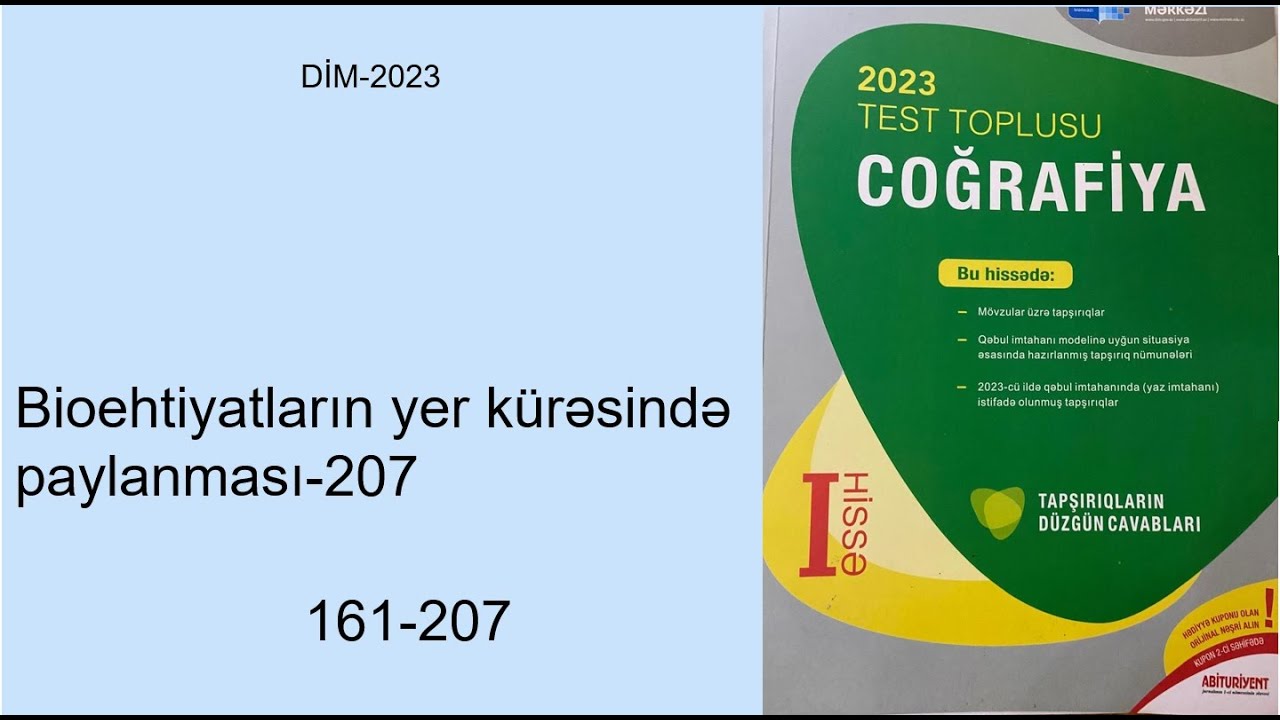 DİM 2023 23 Bioehtiyatların yer kürəsində paylanması 207 161 207