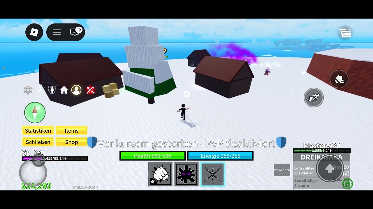 Roblox Blox fruit Auf zur Schnee Insel und Level 😂 #roblox #bloxfruits #noobx#gaming 