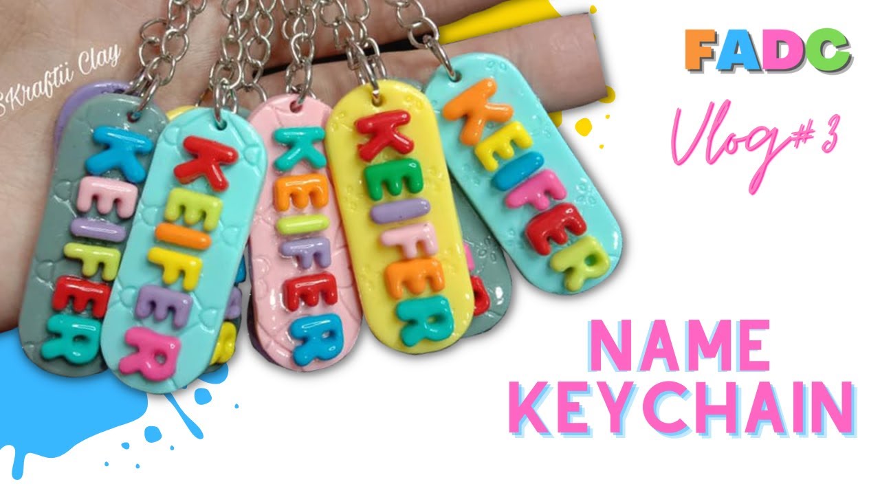 FADC VLOG#3   How To Make a Name Keychain  | Air Dry Clay Tutorial