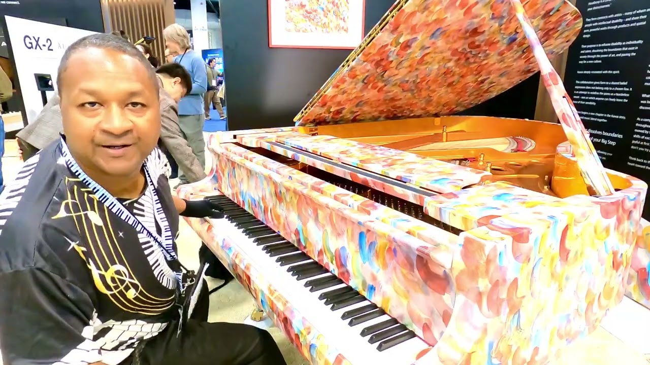 Kris Nicholson Test Drives Beautiful Custon Wraped Kawai Grand Piano at NAMM 2026 Video 3