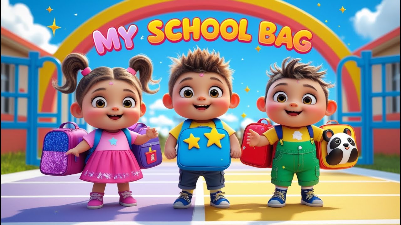 ✨ My School Bag Song for Kids & More Rhymes | 3D Cartoon Animated English Rhyme | Preschool Song
