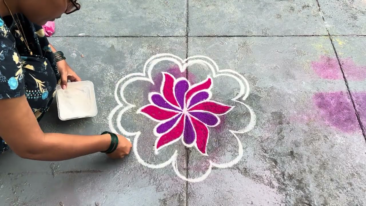 💫day23 Margali color kolam #dialyrangoli #rangolidesigns #muggulu #margazhirangolikolam #kolam 